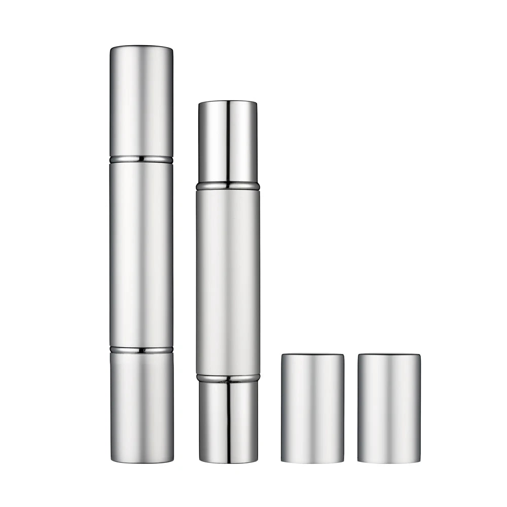 HUIHO Fashion Design Double Sides Silver Empty Round Lipstick Tube Custom Packaging Lipstick Container