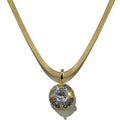 Customized 18K Gold Stainless Steel Zircon Three-dimensional Pendant Flat Snake Chain Pendant Necklace for Women