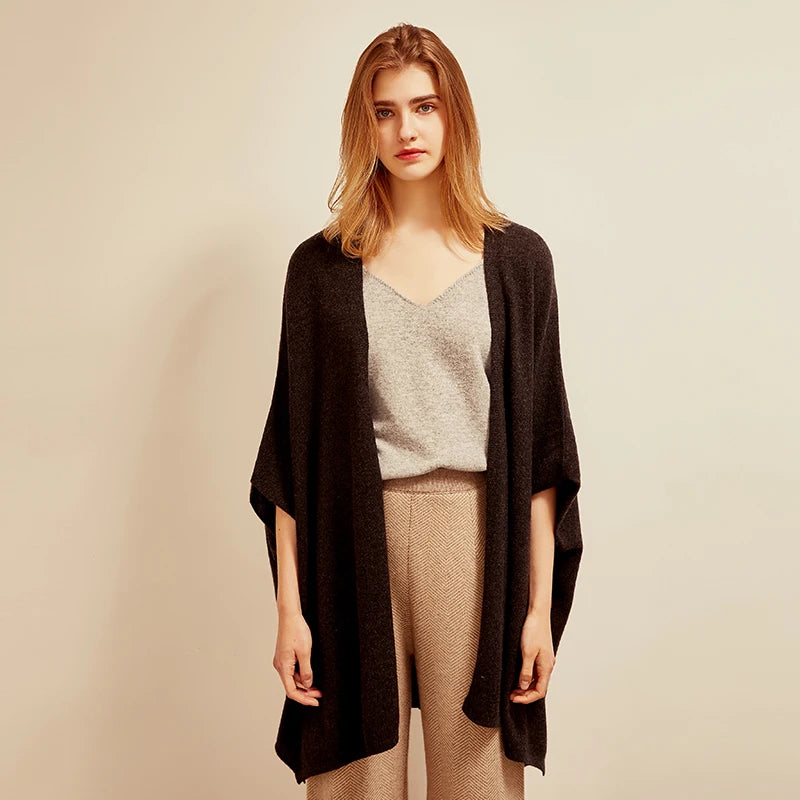 Plus Size Winter Warm Women's Sweater Luxury Fashion Ladies Girls Sleeveless Plain Knitted Cashmere Cardigan Sweater