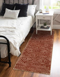 2x6 Moroccan Black Kitchen Runner Rug Non-Slip Bohemian Soft Bathroom Throw Mat Washable Geometric Carpet for Entryway