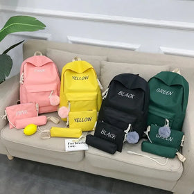 Hot Sales 3 Pieces Set Oxford Shoulder Backpack Pencil Bag Fancy Candy Color School Backpack Set for Girls