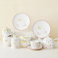 Lovely Rabbit Flower Ceramic Dinnerware Tableware Set Nordic Afternoon Tea Porcelain Cup&saucer Sets Cute Ceramics Bowls