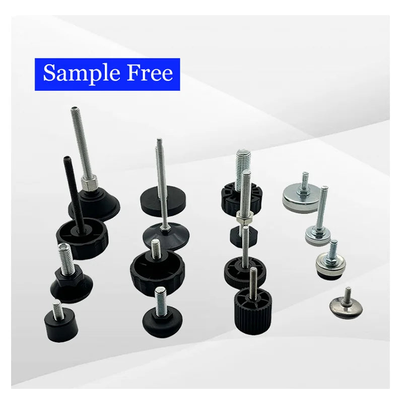 Custom Plastic Leveling Foot M6 Adjustable Furniture Height Adjuster Sofa Leg Black Adjustable Stainless Steel Legs for Cabinets