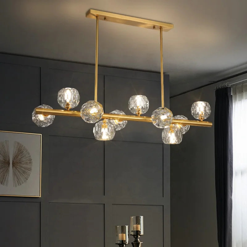 Luxury Golden Crystal Ceiling Lamp High-end Classic Iron Modern Large Hanging Home Decoration Restaurant Lighting