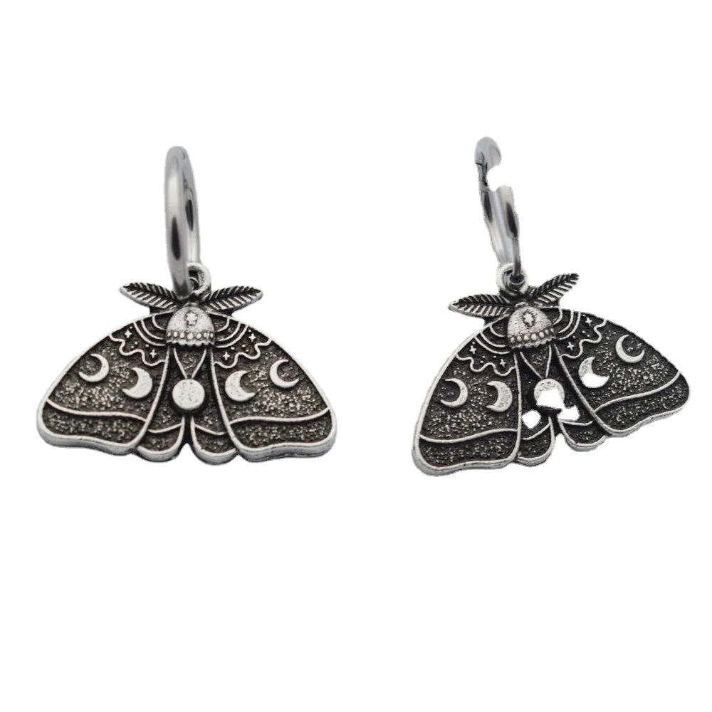 Moon Moth Earrings Gothic Butterfly Gothic Moth Jewelry