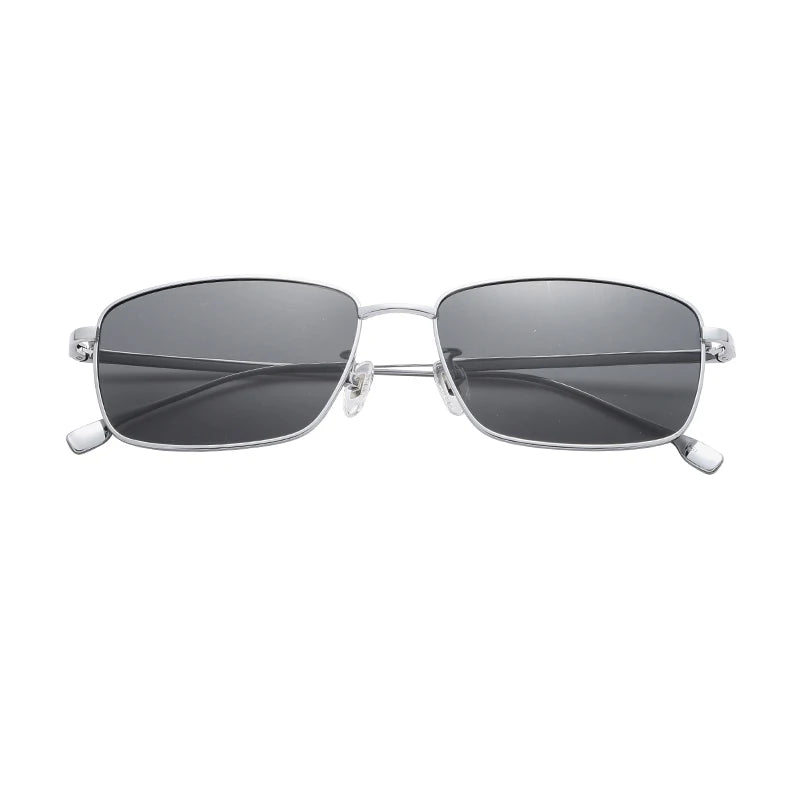 Custom Logo Retro Titanium Alloy Frame Sunglasses for Men Business Polarized Gold Lenses Comfortable and Light Weight