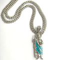 Wholesale Children's Hip Hop Pendant Green Cloth St Jude Charm with Gold Plated Pearl for Parties