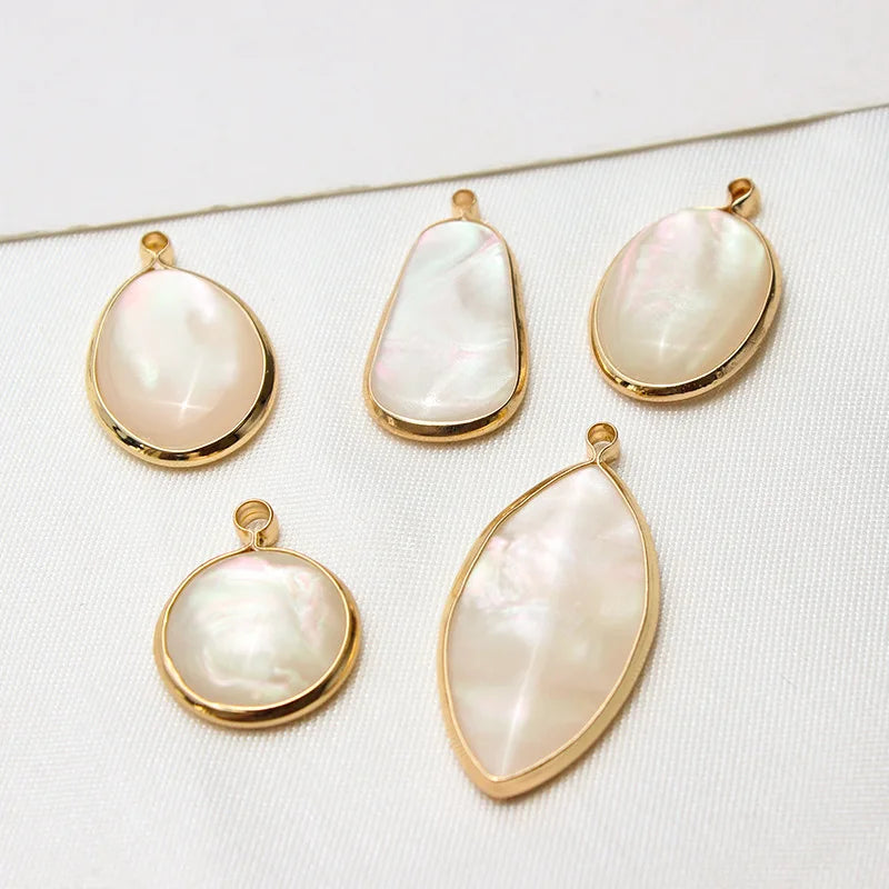 Fashion Gold Plating Geometric Irregular Illusion Color Shell for Pendant Making