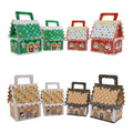 DAMAI Christmas Ornament Gift Boxes for Candy Cookies Sugars Paper Packaging with Festive House Handle for Food Use