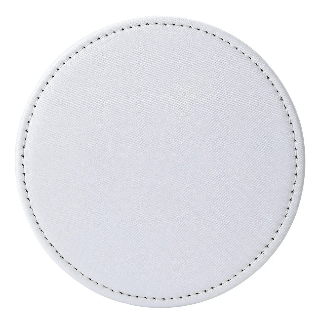 Custom DIY White PU Leather Square Coaster Sublimation PU Leather Coaster