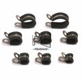 Stainless Steel Black Rubber Lined Retaining Hose P Clips Clamp Hose and Cable P Clamp 6mm 8mm 10mm 12mm 14mm 16mm 20mm 24mm
