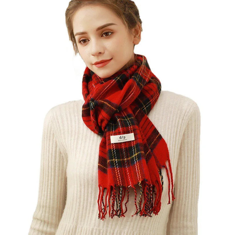New Winter Christmas Scarf Scarves for Women Scarfs Stylish Long Plaid Blanket Tartan Wrap Shawl