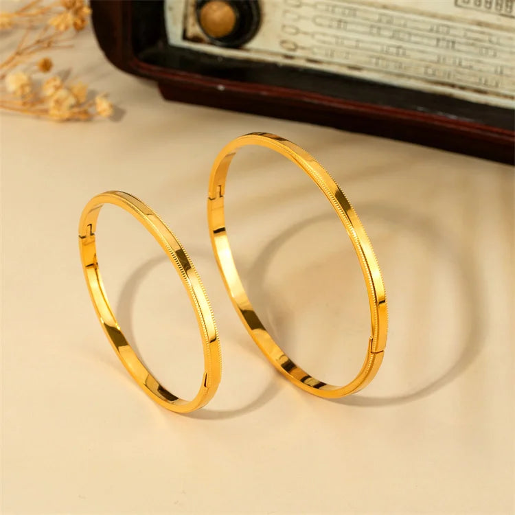 Simple Fashion Jewelry 18k Gold Plated Blank Hoop Bangles Bracelets