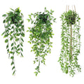 Artificial Plastic Hanging Plants Greenery Eucalyptus Vine in Pot for Indoor/Outdoor Wall Decor
