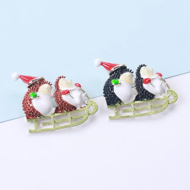 Cute Metal Animal Small Badge Buckle Lapel Pin Accessories Enamel Hedgehog Brooch Pin for Women Kids Men
