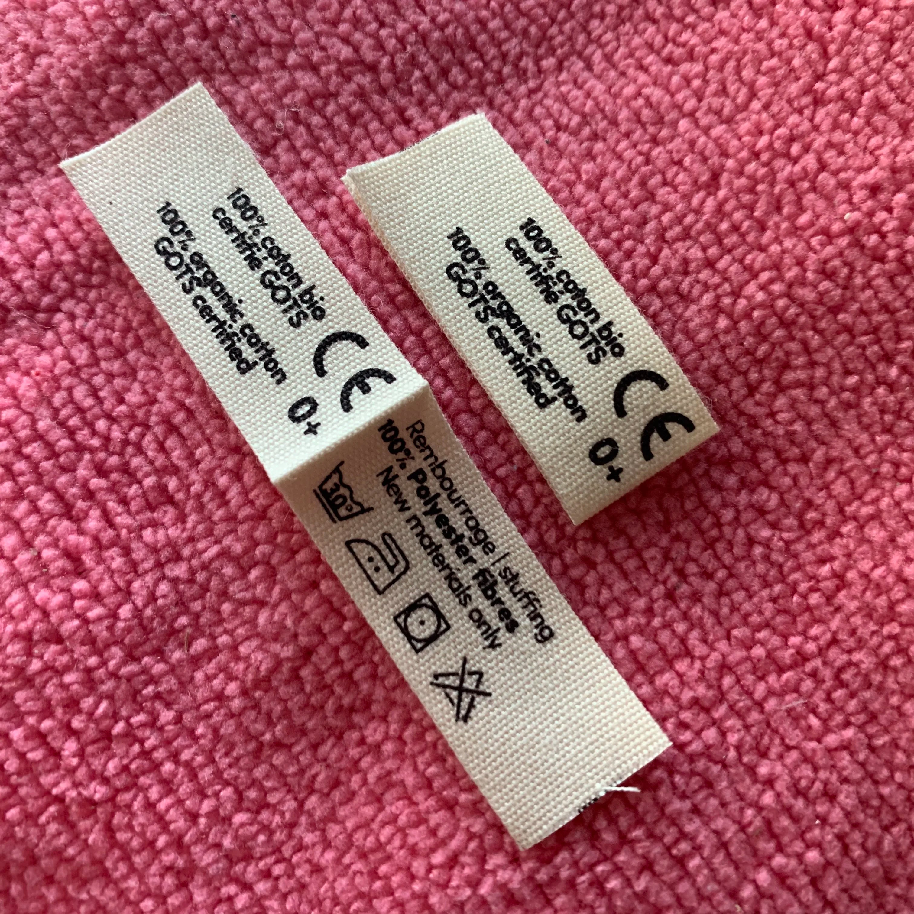 Loop Fold Greige Color Cotton Content Labelnatural Color Soft Washing Cotton Label for Apparel