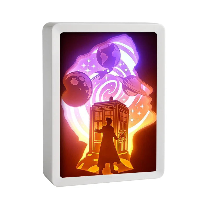 Anime Design 3D Paper Carved Led Light Carving Night Lamp Birthday Gift Leds Projector Remote Control Bedside Table Lights