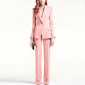 XS-XL New Solid Color Slimming Light Mature Style Women's Dress Royal Sister Temperament Pink Suit Professional Set