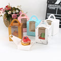Transparent Window Folding 1 Holes Portable Muffin Box Cupcake Cup Clear Windows Cake Paper Packaging Boxes With Handle