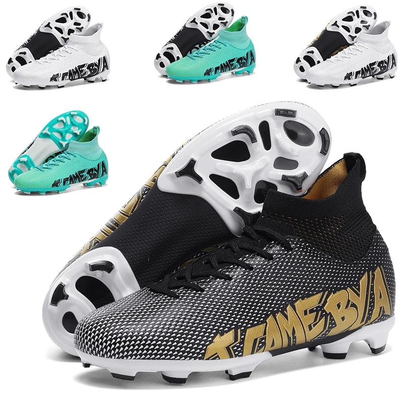 High Quality Soccer Boots Men Soccer Shoes Anti Training Outdoor Football Boots High Ankle Shoes Custom Soccer Cleats