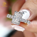 Factory Custom 18K Solid Gold Radiant Cut Engagement Wedding Bands IGI Certified 1CT to 5CT Diamond with VVS Clarity