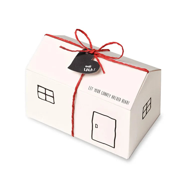 High Quality Paperboard House Shaped Self Erecting Recyclable Gift Packaging Boxes for Party Decorations for Cake Treats