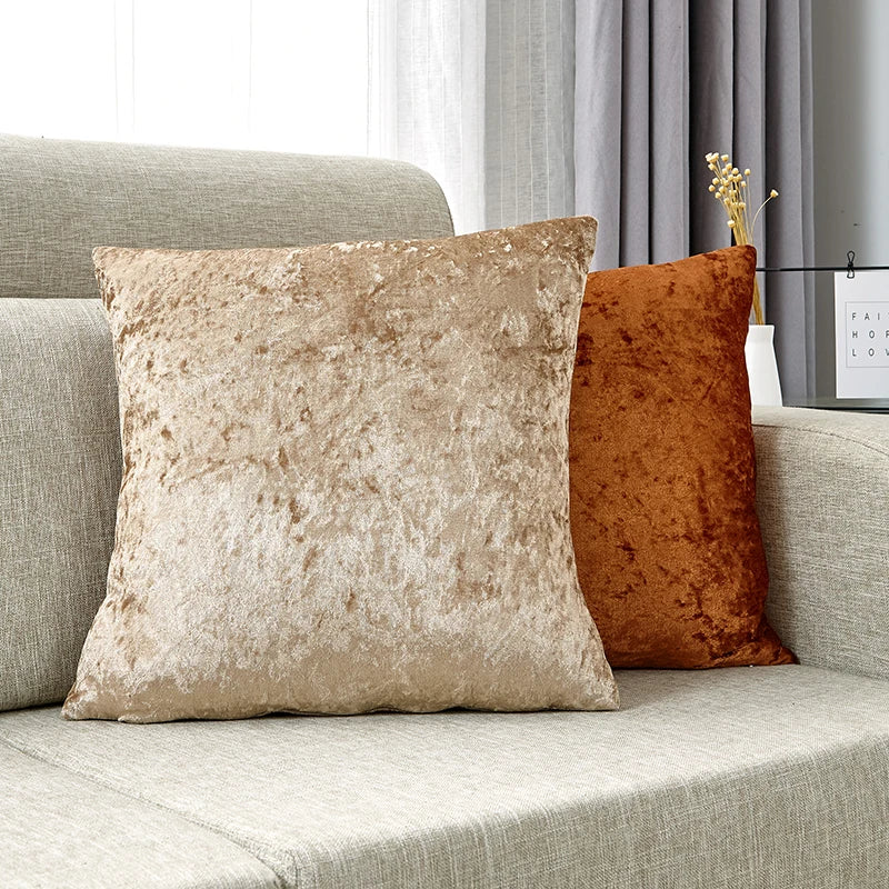 Velvet Cushion Cover Crushed Pillow Cover Grey Decorative Pillows Luxury Nordic Home Decor