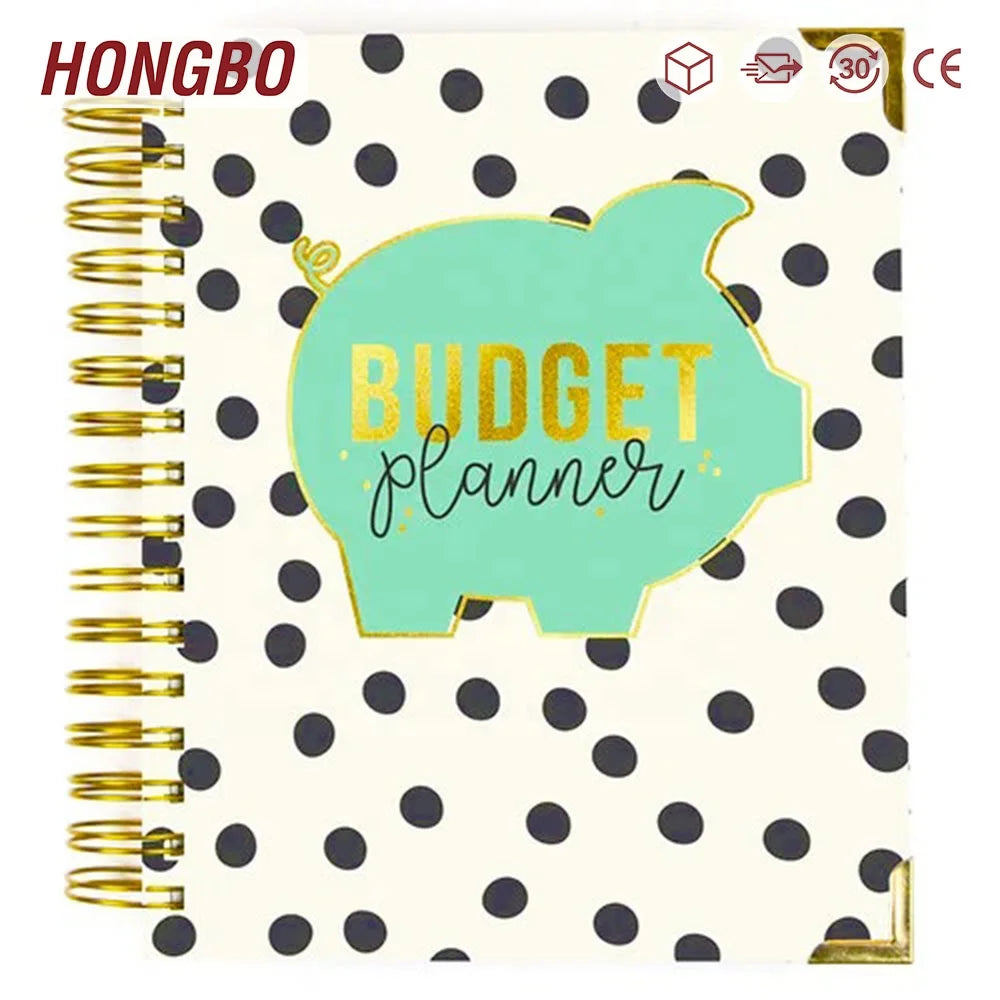 Journal Printing Spiral Bound Gold Foil Budget Book with Metal Corner Protectors
