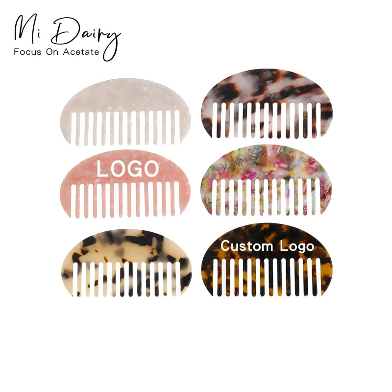 MiDairy 4mm Thickness- Pocket Comb Fine-end Factory Supplies Acetate Tortoise Combs for Women Girls Custom Comb