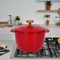 Kitchen Cooking Round Casserole Heavy Duty Non-Stick Cast Iron Enamel Cooking Stockpot with Lid