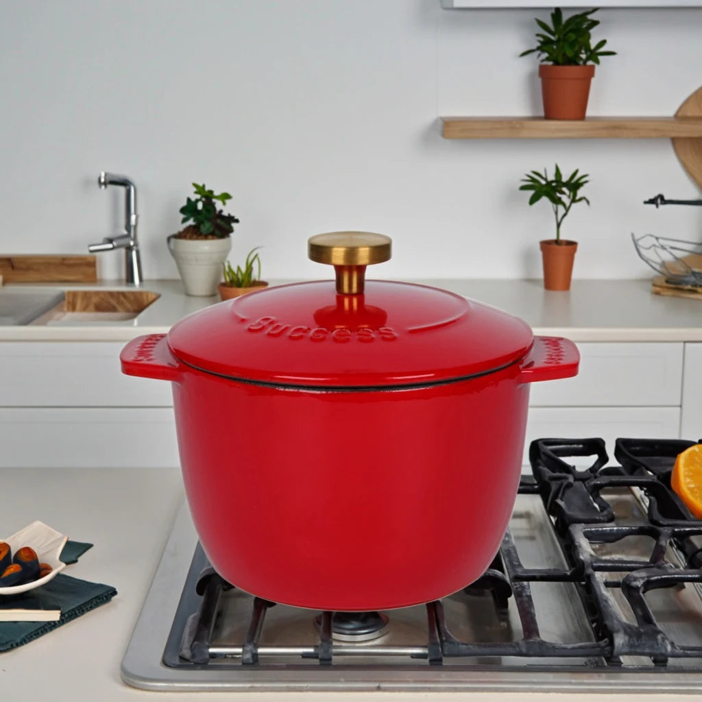 Kitchen Cooking Round Casserole Heavy Duty Non-Stick Cast Iron Enamel Cooking Stockpot with Lid