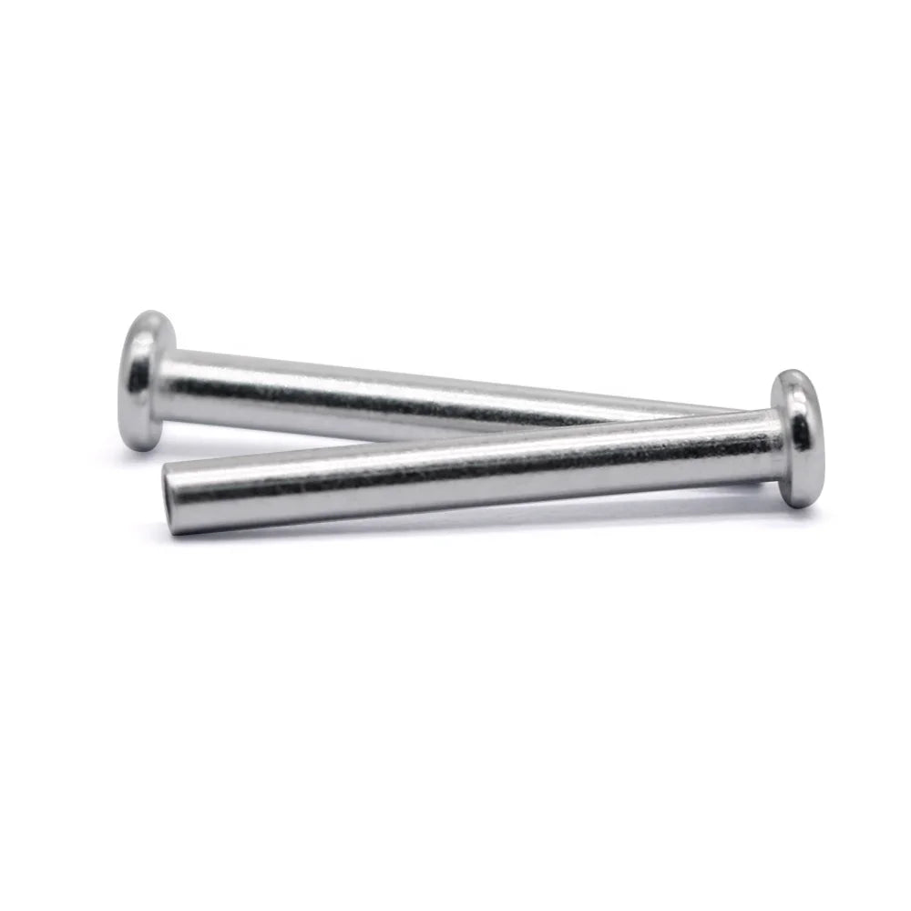 Low MOQ Manufacturer Supply Custom  Aluminum Rivets Flat Head Semi Tubular Rivets for Fasteners Machine Leather