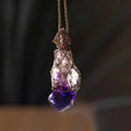Hand Made Weaved Super Seven Raw Stone Pendant Necklace Ancient Energy Crystal for  Reiki Healing
