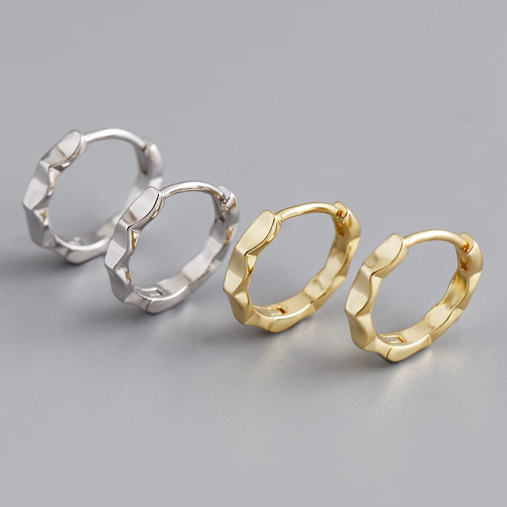 Dropshipping 925 Sterling Silver Smooth Surface Wave Shape Hoop Earring Jewelry for Women
