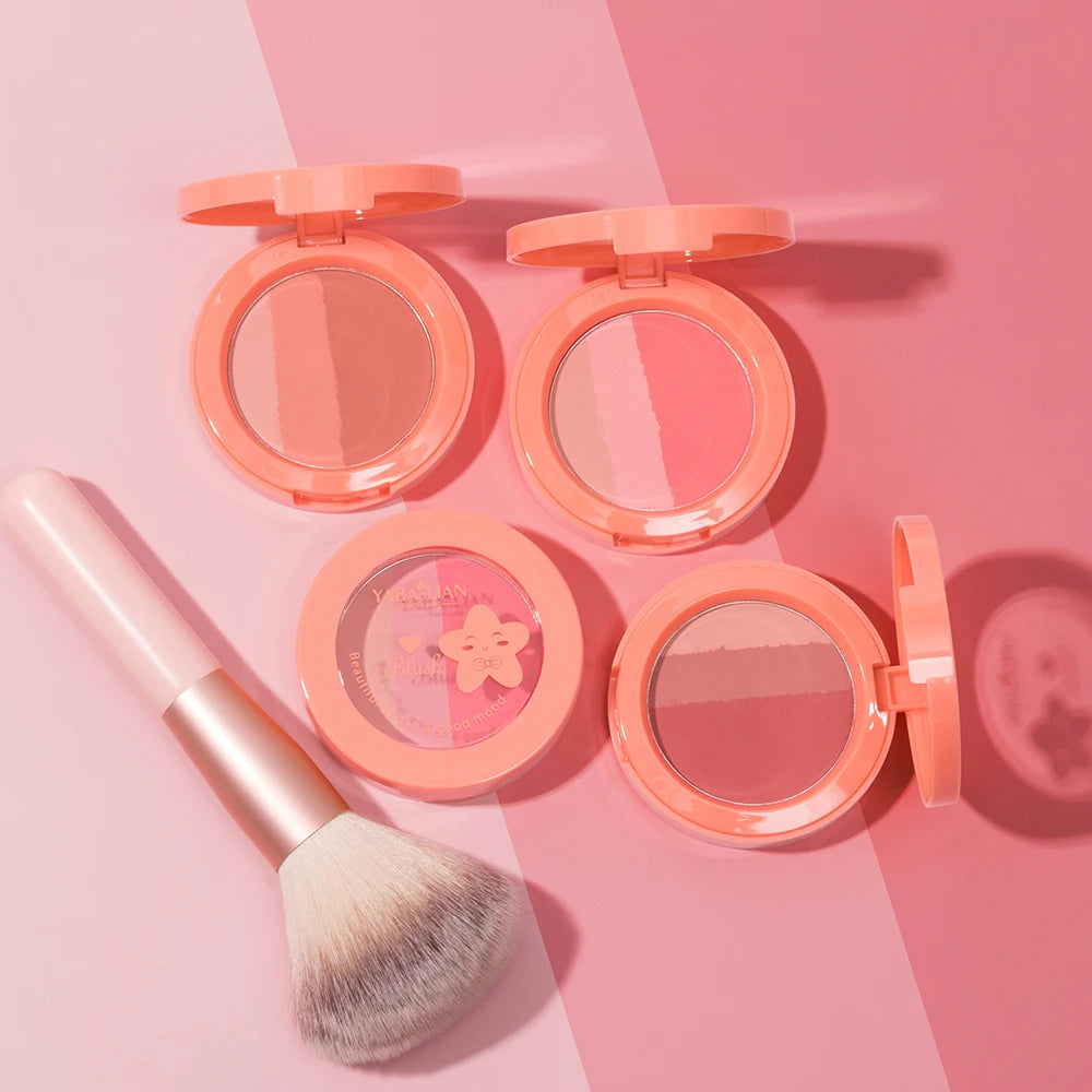 3-color Blush Stereo Makeup Blush Custom Buy Highlighter Makeup Logo Private Label Beauty Manufacturer