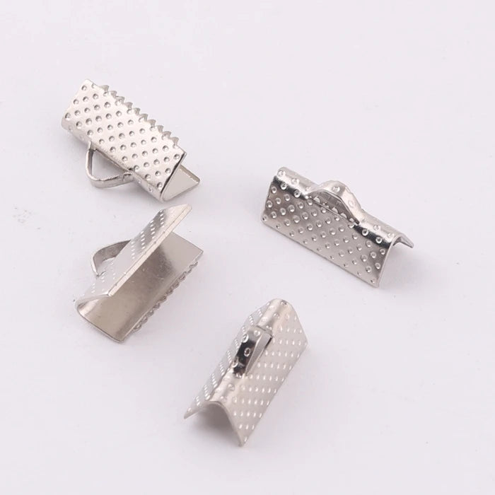 13mm Brass Metal Ribbon Crimp Cord End Clasp for Jewelry Making