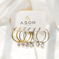 Luxury 18k Gold Plated Hot Selling Stainless Cubic Steel Zircon Hoop Earring for Women