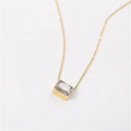 Women Jewelry One Big Stone Diamond Stainless Steel Pendant Necklace