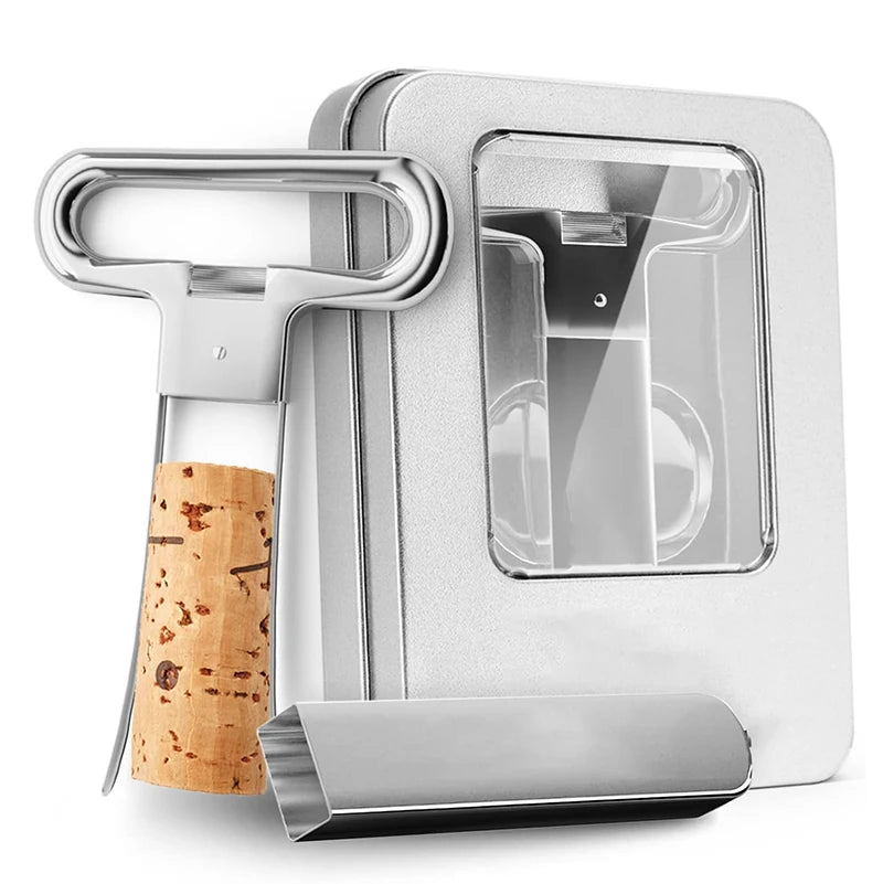Premium Professional Two-Prong Old World Wine Cork Remover Zinc Alloy Opener with Bottle Opener