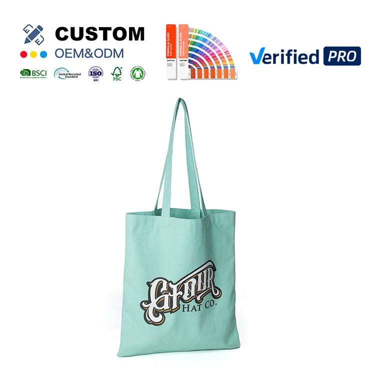 OEM&ODM Custom Heat Transfer Recycle Plain Organic Cotton Canvas Tote Bag Large Reusable Canvas Cotton Shopping Bag With Logo