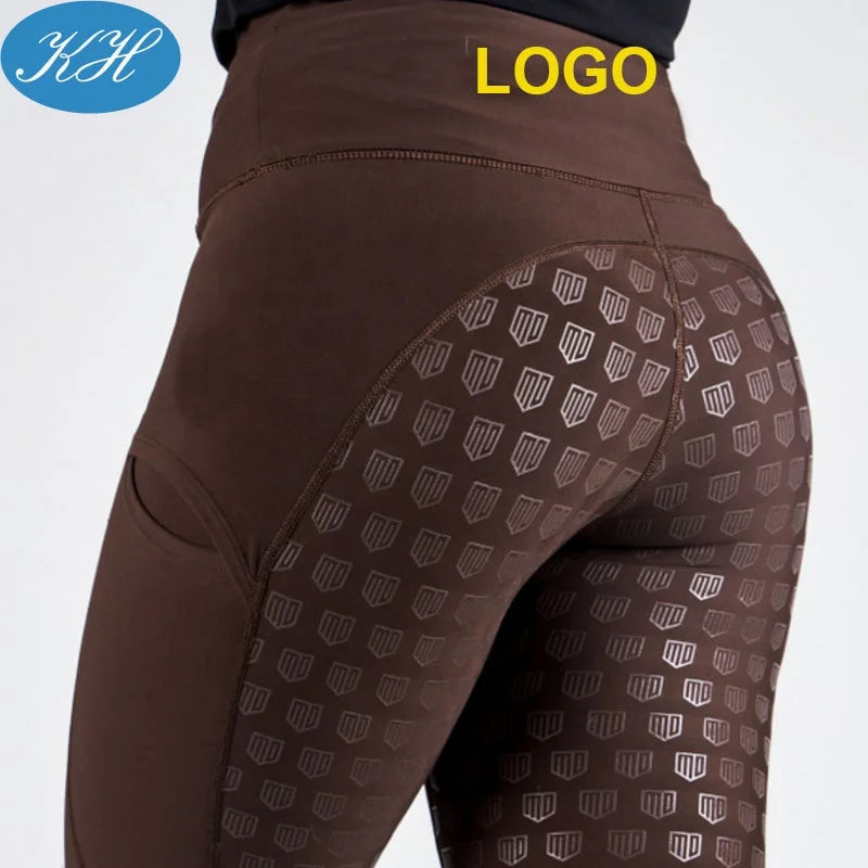 CUSTOM HIGH END FULL SEAT LEGGINGS  BROWN COLOR EQUESTRIAN FUNCTION RIDING PANTS