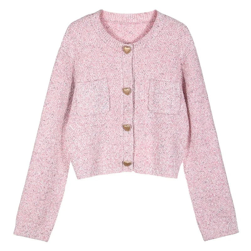 Custom OEM&ODM LOGO Women Sweater Jacquard Ladies Knitwear Long Sleeves Knit Clothes Winter Women Knitted Cardigan Sweater