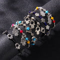 Fashion Colorful Beaded Bracelet Devil Hand Pendant Bangles Friendship Bracelets Devil Blue Eye Jewelry Bracelets for Women