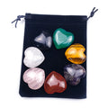 For Yoga Energy Meditation Decoration 7 Chakra Heart Shaped Stones Sets Tumbled Heart Crystal Natural Love Crafts Gemstone