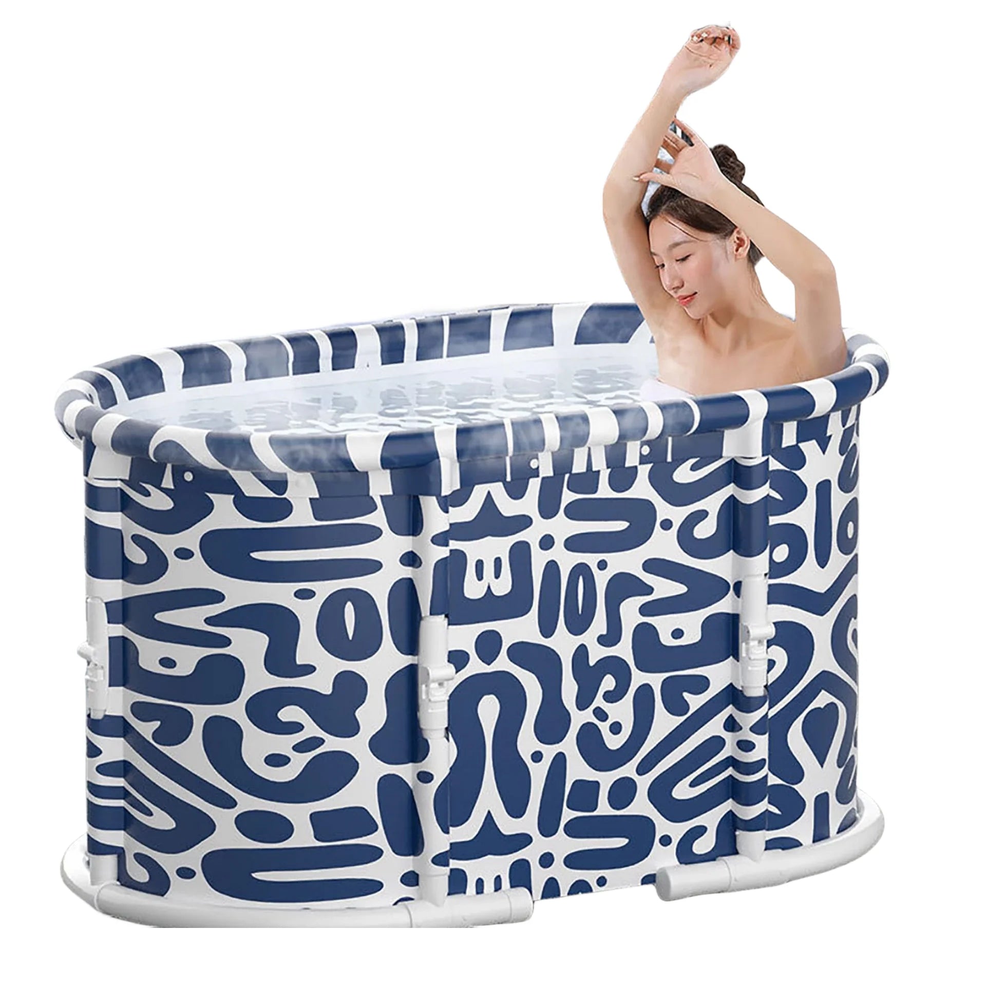 [Open in 5 Seconds] Foldable Portable Shower Stall Bathtub With Thickened Thermal Foam to Keep Temperature Freestanding Bath Tub