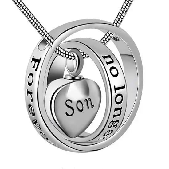 Heart Shaped Cremation Urn Jewelry Memory Relatives and Pets Pendant Necklace Rings for Ashes Keepsake