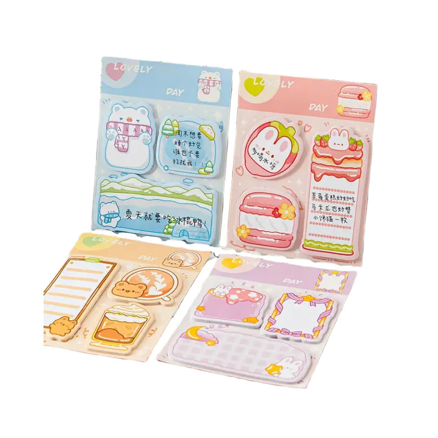 Wholesale Kawaii Papeleria Combination Sticky Notes Student Note Cartoon Sticky Notes Memo Pads Stationery School Supplies