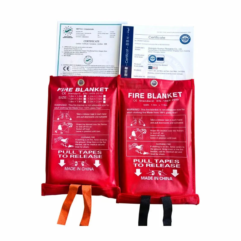 Huanyu 430GSM White Fiberglass Fabric Emergency Fireproof Fire Blanket 1m*1m 550 Heat Resistant 2 Year Guarantee for Home