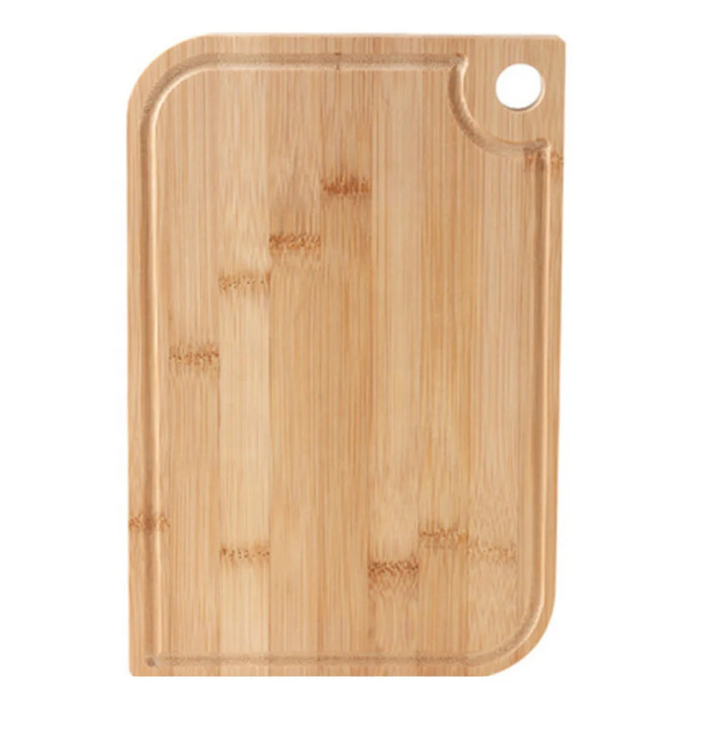 Natural Bamboo Carving & Cutting Board with Handle Square and Rectangle Utensils for Kitchen Chopping