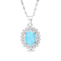 2025 Trendy Fine Jewelry 925 Silver Blue Zircon Stone Pendant Necklace for Women Flower Pendant Necklace for Ladies Gifts